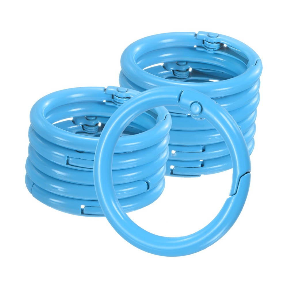 12-Pack Metal Spring O Rings, 1″ Zinc Alloy Keyring Buckle [Blue]
