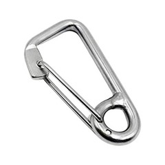 MARINE CITY 316 Stainless Steel Carabiner Spring Snap Hook with Ring (2 inch)