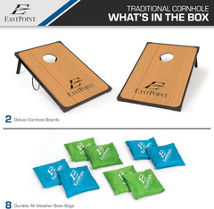 Cornhole Game Set Bean Bag Toss MDF – 2′ W X 3′ L – Built-In Storage, Convenient