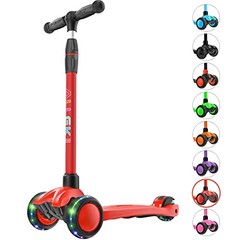 Kick Scooter B03 – Lean ‘N Glide 3-Wheel Push Scooter with Extra Wide PU Red