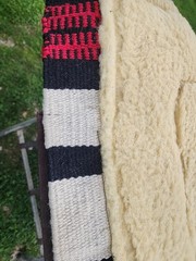 Showman Western Saddle Pad Wool/felt & Fleece 32 X 34 Black & Red EUC