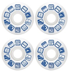 411VM Skateboard Wheels Icons Filmer Style 58mm 80A Soft Hardness White