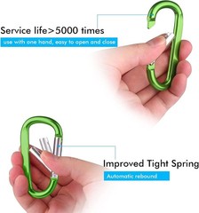 Versatile 3″ Aluminum D-Shape Carabiner Clips – 6-Pack for Outdoor and Daily Use