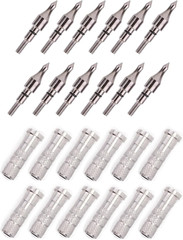 Aluminum Arrow Inserts .244/6.20Mm & 100 Grain Bullet Field Points for Carbon Ar