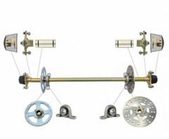 Rear Live Axle Kit,Brake, Wheels ATV Quad Go Kart Drift Trike Golf Fun Cart DIY
