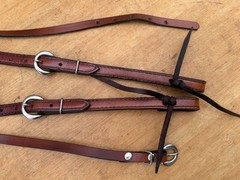 Hereford Tex Tan Fixed One Ear Western Horse Headstall w Throat Latch