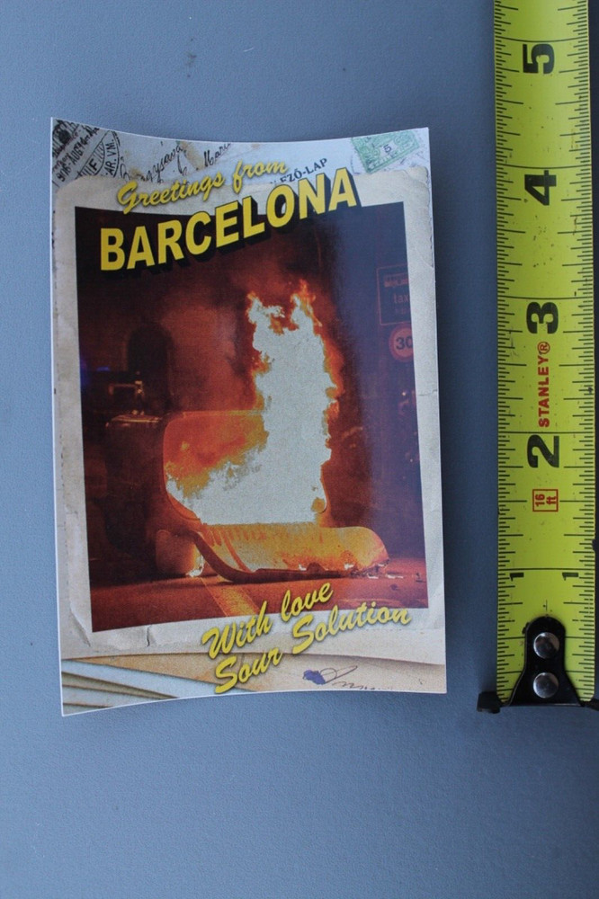 Sour Solution Skateboards Barcelona Spain Fire Punk Z75A Skateboarding STICKER