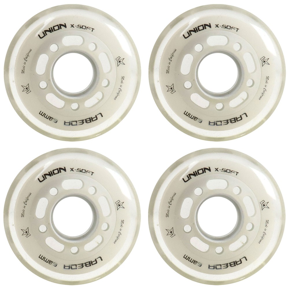 Labeda Roller Hockey Wheels Union 4-Pack White 68mm X-Soft