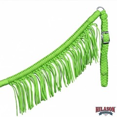 Hilason Horse Breast Collar – Flat Braided Paracord with Fringes Light Green