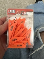 100 Pack Bohning Archery Blazer 1.5 Inch Mini Vanes: Neon Orange: NOS