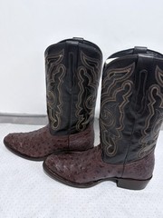 J.B Dillon Reserve Ostrich Chocolate Men’s Western Boots JBR1061EE Size 8.5