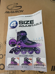 Papaison Adjustable Inline Skates Unisex Kids Size 2-4.5, Women 3-5.5, EU 35-38