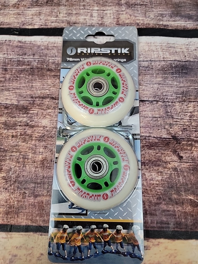 Razor RipStik Caster Board Replacement Wheels Set Green 76mm ABEC-5 Bearings NOS