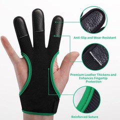 Archery Gloves Leather Practice Hunting Three Finger Protector for Youth Adul…