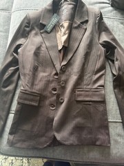 Free Ride Equestrian Ladies Brown Tweed Hunt Show Coat Jacket Size M