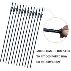 12PCS 28″ Carbon Arrows 2.95″ Vane Spine 500 Compound Recurve Bows Rage Hunting