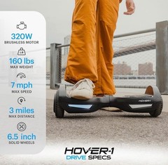Hover-1 Drive Hoverboard Self Balancing Scooter 6.5” Wheels LED Lights Black