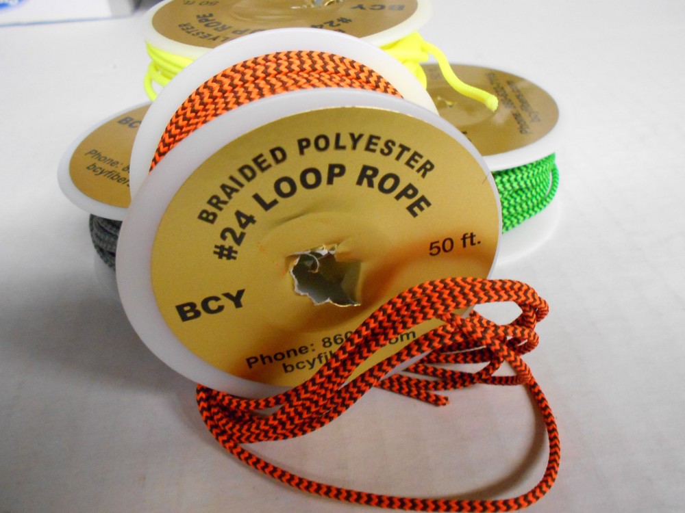 5′ BCY #24 Neon Orange/Black D Loop Materiel! Compound Bow String Release Loop