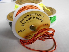 5′ BCY #24 Neon Orange/Black D Loop Materiel! Compound Bow String Release Loop