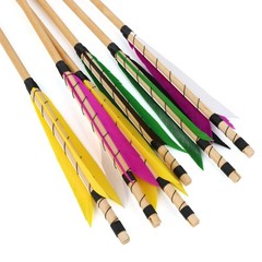 12X Archery 32″ Wooden Arrows 5″ Feather Traditional Bow Recurve Longbow Hunting