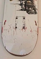 Hockey Skateboard Deck Street Protest Graphic Red Logo Dill AVE Used Deck