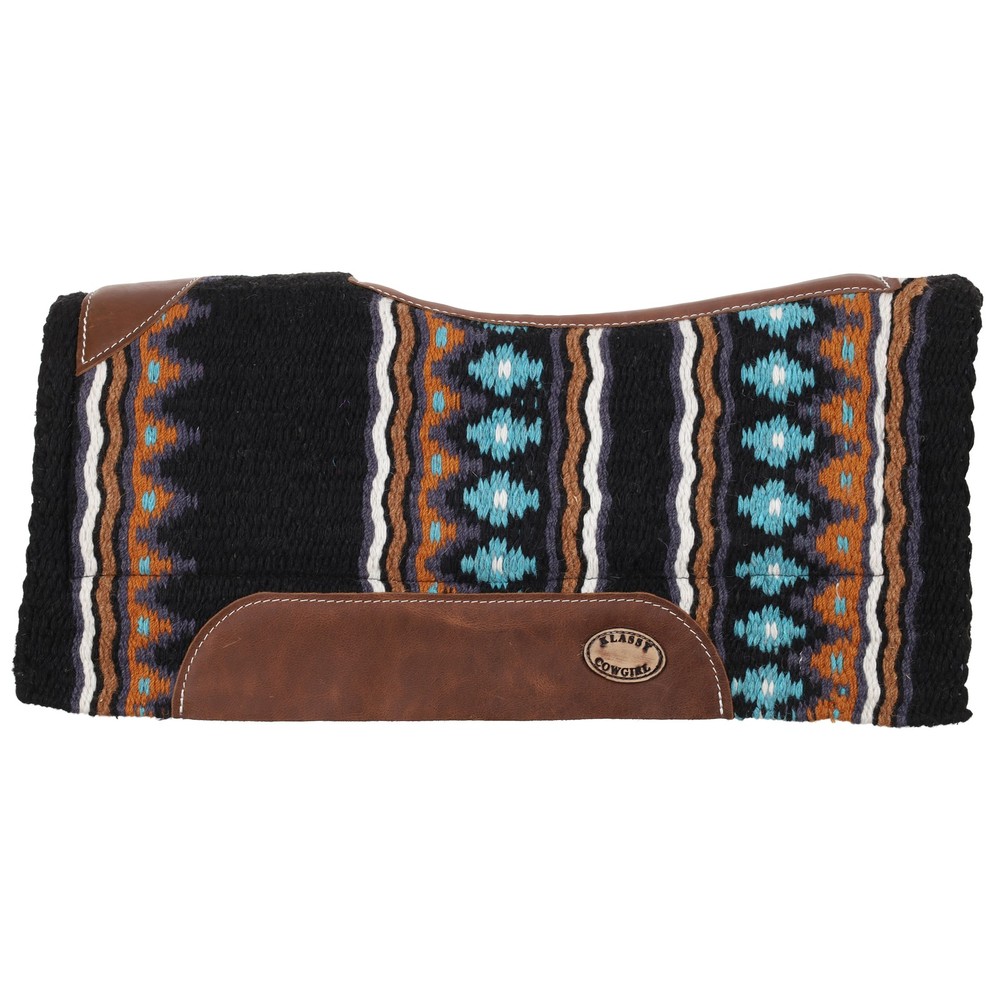 Klassy Cowgirl 28″ x 30″ Barrel Style Saddle Pad – Turquoise, Orange and Black