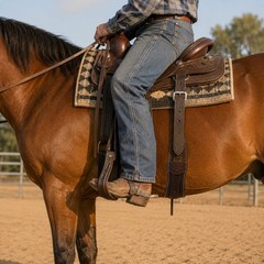 Horse Western Basket Weave Tooled Leather Rear Flank Saddle Cinch Billets 9779BR