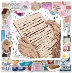 100Pcs Music Lyric Stickers for Fans Adult,Popular Singer Ablums Muticolor