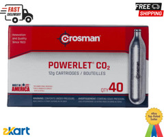 Crosman Brand 12 Gram Co2 Powerlets, 40ct, for Use with Paintball, Air Rifles,
