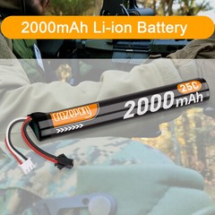 2x 7.4V 2000mAh Airsoft 25C Lithium-ion Battery Pack Splatter Ball Gun Battery