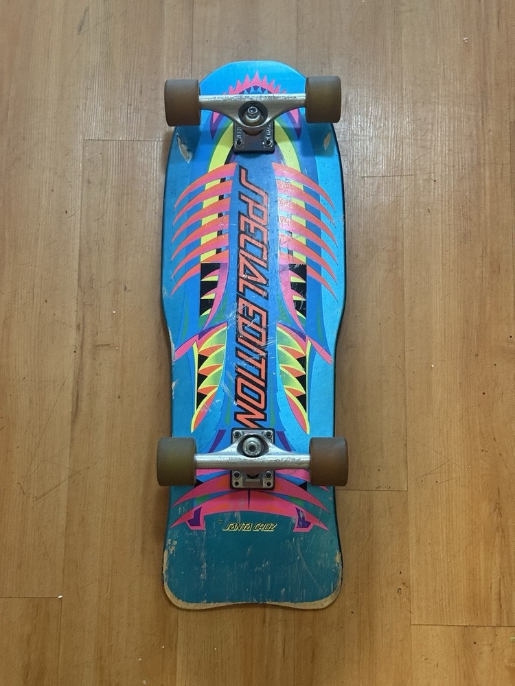 Santa Cruz Special Edition Mechanical Fish, Aqua Blue Marine Vintage Skateboard