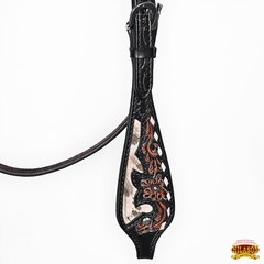 Western Headstall and Breast Collar Set HILASON Tooled Leather Horse Bridle Tack