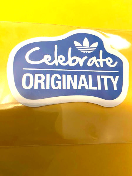 Adidas-Sticker-Die Cut-Celebrate Originality-2.7″ x 1.75″-Skateboard Sticker-New