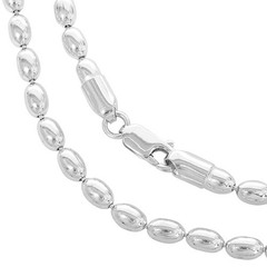 Silver Cylinder Ball Chain Necklace 4mm x 60cm