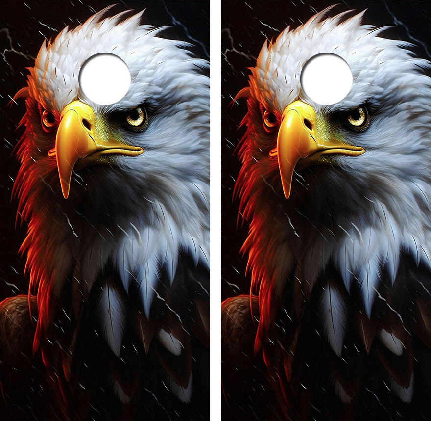 Angry Bald Eagle Cornhole Board Wrap LAMINATED Decals Vinyl Sticker #4654