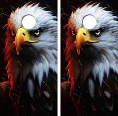 Angry Bald Eagle Cornhole Board Wrap LAMINATED Decals Vinyl Sticker #4654