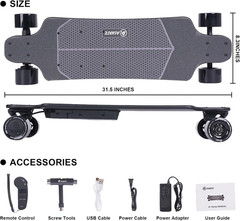 A1 Electric Skateboard with Remote, Rang up to 17 Miles/24, 8 Ply Canadian Maple