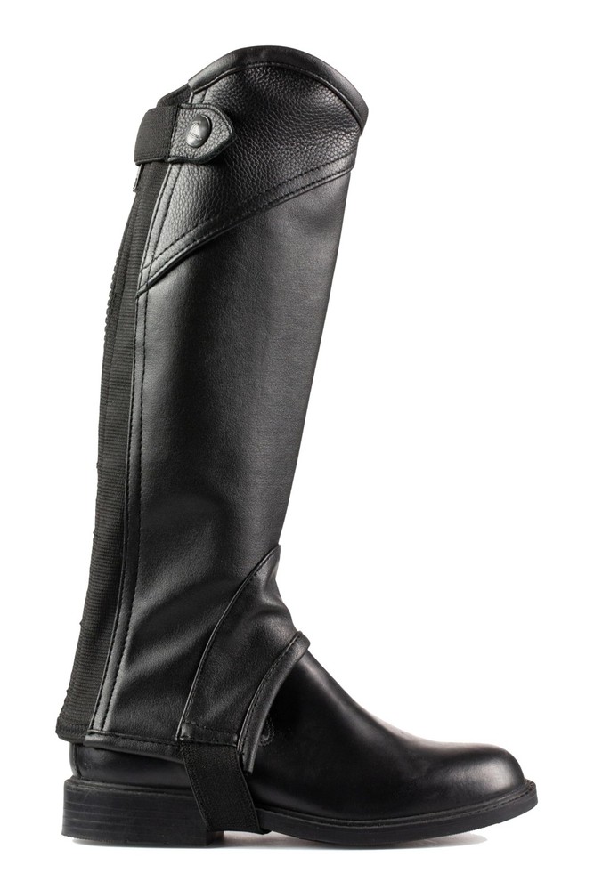 Unisex Soft Leather Zip-Up Equestrian Kids Half Chaps for Horseback Riding | See