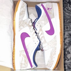 Nike SB Dunk Low PRM Rayssa Leal White/Purple Skateboarding Shoes US 15 D/M
