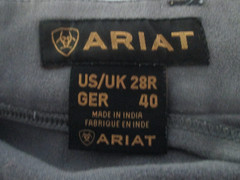SIZE 28R WOMENS GRAY ARIAT ENGLISH HERITAGE KNEE PATCH BREECES WASTE 32″