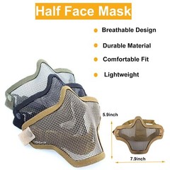 Tactical Airsoft Helmet with Full Face Protective Mask kit for Hunting Cosplay