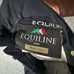 Equiline Riding Breeches Women Size IT 38 GB 6 Black Full Seat Silicone Grip