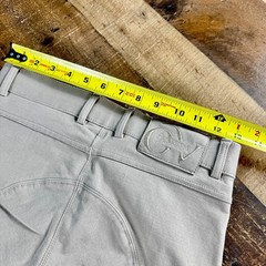 OVATION Riding Pants Tights Knee Inseam Patches Horseback Equestrian Tan 26R