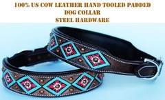 Rhinestone Dog Puppy Collar Crystal Western Cow Leather 6020TR