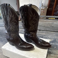 Dan Post Western Equestrian Boots Cherry Lizard US Size 12 Style 6862