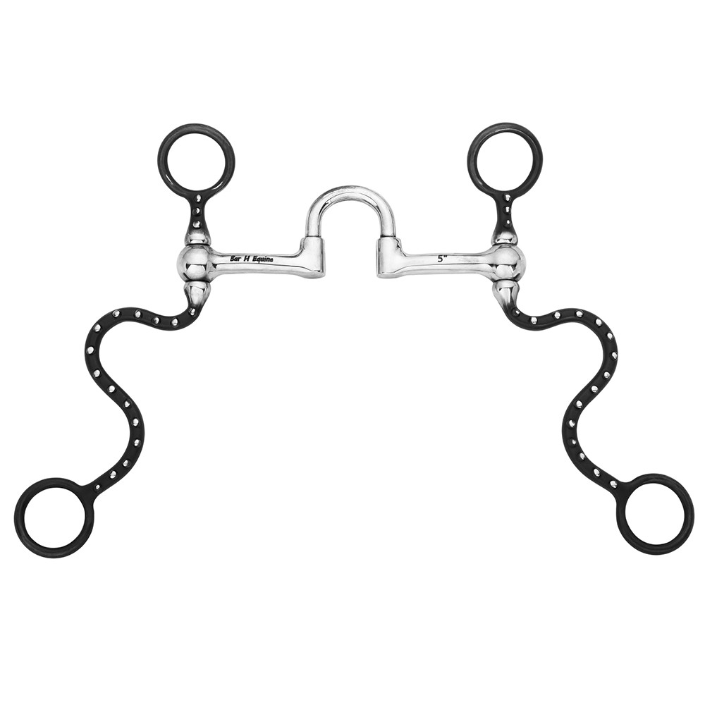 JK BAR H EQUINE Western Cavalry Shank Bit with Correction Mouthpiece