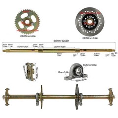 29″/32“/44” ATV Go Kart Rear Live Axle Shaft Kit Brake Assembly Wheels Golf Cart