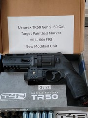 Umarex T4E (2292176) TR50 Paintball CO2 Paintball Revolver – New -Light/ Laser