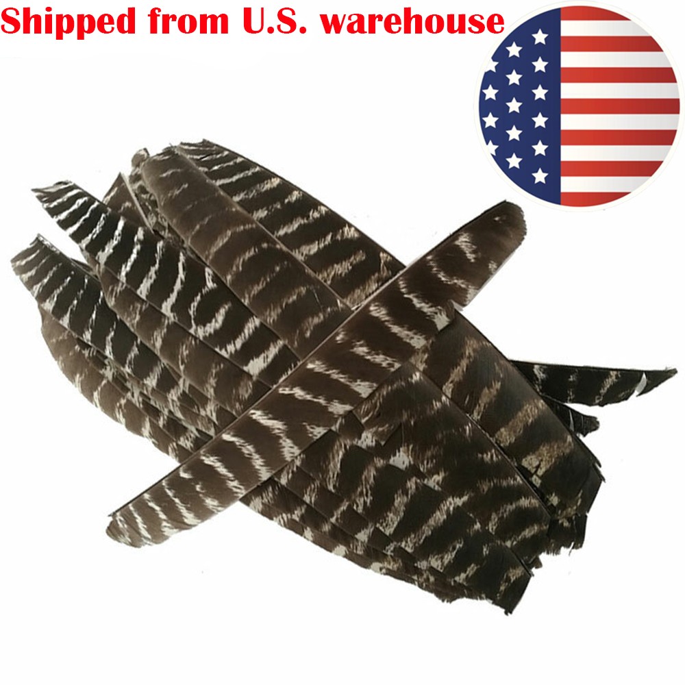 50pcs Full Length Fletching Archery Turkey Feather Flu-flu Right Left Wing DIY