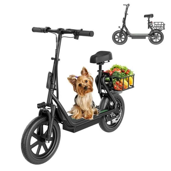 AOVOPRO Electric Scooter with Seat ESBSPRO, Commuter Foldable, 500W 22.5Ah 22mph